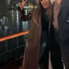 Vanessa Morgan Wild Cards Brown Leather Coat
