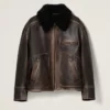 Veronica Ferraro Brown Shearling Real Leather Jacket