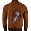 Video Game Shenmue 3 Ryo Hazuki Brown Suede Leather Bomber Jacket