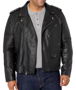 Warner Black Real Leather Jacket