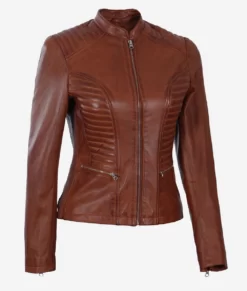 Womens-Best-Leather-Cognac-Biker-Jacket