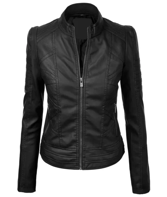 Women’s Black Bikers Leather Jacket