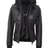 Women's Black Bomber Full Genuine Leather Jackets
