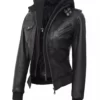 Women's Black Bomber Genuine Leather Jackets