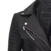 Womens Black Finest Asymmetrical Biker Genuine Leather Jacket