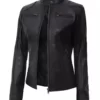 Womens Black Full Genuine Leather Jacket