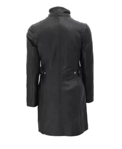 Womens Black Pure Leather Coat