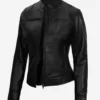 Womens Black Vegan Best Leather Moto Jacket