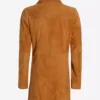 Womens Brown Suede Leather Coat Back