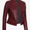 Womens Cafe Racr Top Grain Leather Jacket
