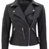 Womens Finest Black Motorcycle Full Genuine Leather Jacket