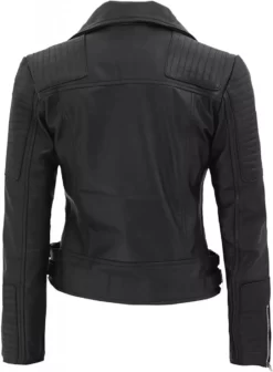Womens Finest Leather Black Moto Jacket Black