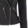 Womens Finest Real Leather Black Moto Jacket