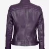 Womens Original Lambskin Leather Purple Biker Jacket