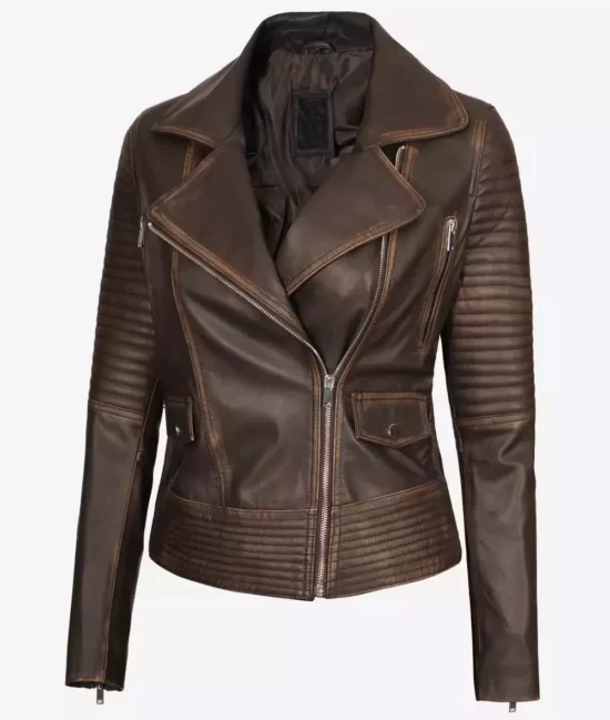 Women's Padded Full Genuine Leather Jacket