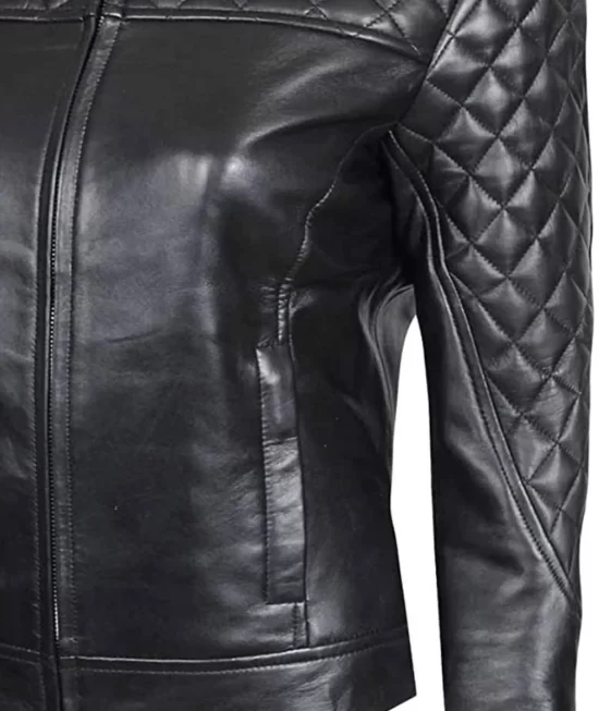 Womens Quilted Black Biker Best Leather Jacket