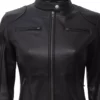 Womens Real Pure Leather Black Biker Jacket