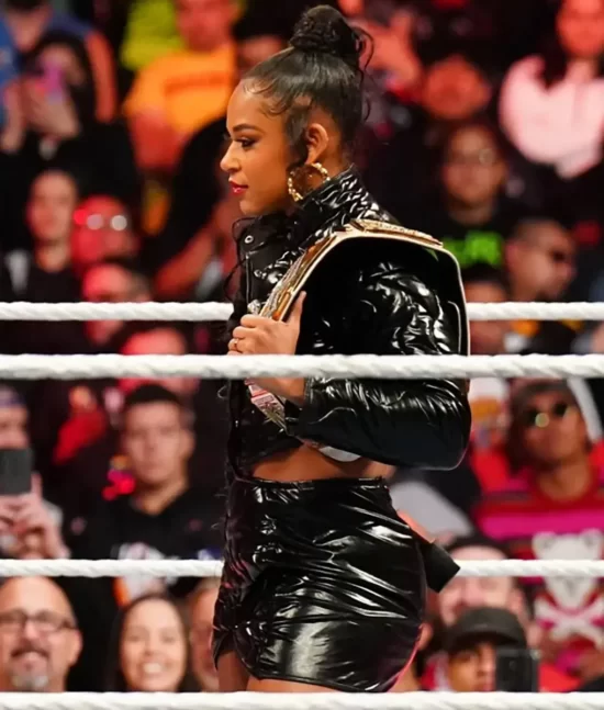 Wrestle Mania 39 – Bianca Belair Black Quilted Real Leather
