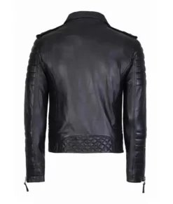 Yohan Men’s Black Bold Moto Top Leather Racer Jacket