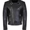 Yohan Men’s Black Bold Moto Top Leather Racer Jacket