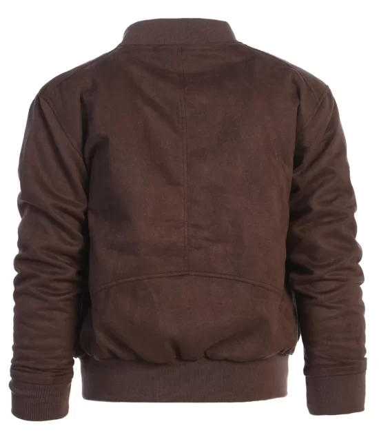 Zion Men’s Brown Warm Real Suede Bomber Jacket